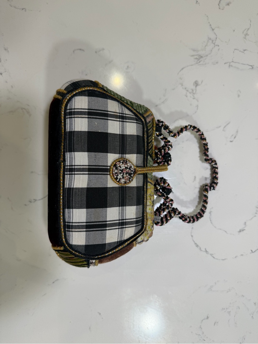 Mary Frances Pink Floral Beaded Evening Clutch - Picture 8 of 9
